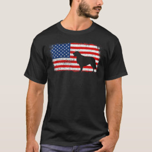 Retrievers Golden Patriotic American Flag Vintage T-Shirt