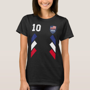 Retro10 USA Soccer Football American USA Flag Desi T-Shirt