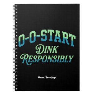 Retro 0-0-Start Court Aesthetic Minimal Pickleball Notebook