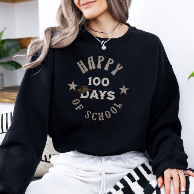 Retro 100 Days of School Country Cowboy Hat Sweatshirt (Creator Uploaded)