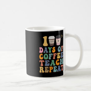 Retro 100 Days Of School  For Teacher Coffee Lover Mug