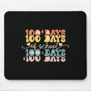 Retro 100 Days Of School Groovy Teacher 100th Day  Mouse Pad