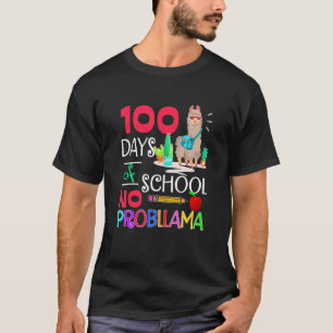 Retro 100 Days Of School No Probllama Llama Shirt