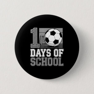 Retro 100 Days Of School Soccer Teacher Student 10 6 Cm Round Badge