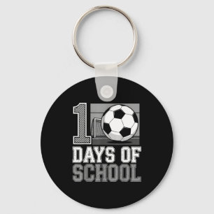 Retro 100 Days Of School Soccer Teacher Student 10 Key Ring