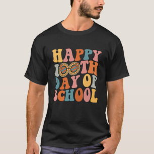 Retro 100 Days Of School Teacher Boys Girls 100th  T-Shirt