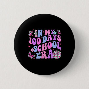 Retro 100th Day Of School Teacher Kid 100 Days Of  6 Cm Round Badge