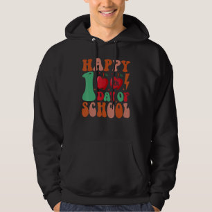 Retro 100th Day of School Teachers Kids Child Happ Hoodie