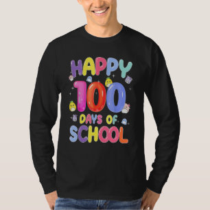 Retro 100th Day Of School Teachers Kids Child Happ T-Shirt