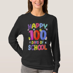 Retro 100th Day Of School Teachers Kids Child Happ T-Shirt