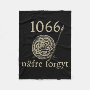 Retro 1066 Naefre Forgyt Never Forget Viking Engla Fleece Blanket
