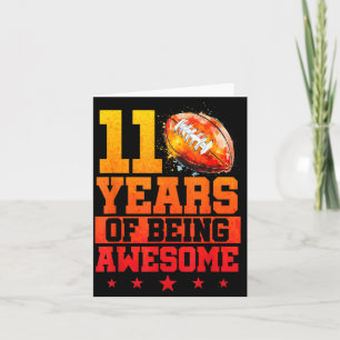 Retro 11th Birthday Boy Football Themed 11 Year Card