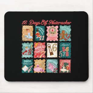 Retro 12 Days Of Nutcracker Ballet Fairy Plum Ging Mouse Pad