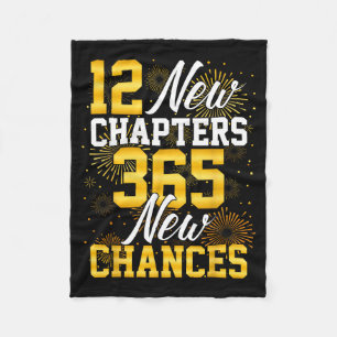 Retro 12 New Chapters 365 New Chances Happy New Ye Fleece Blanket