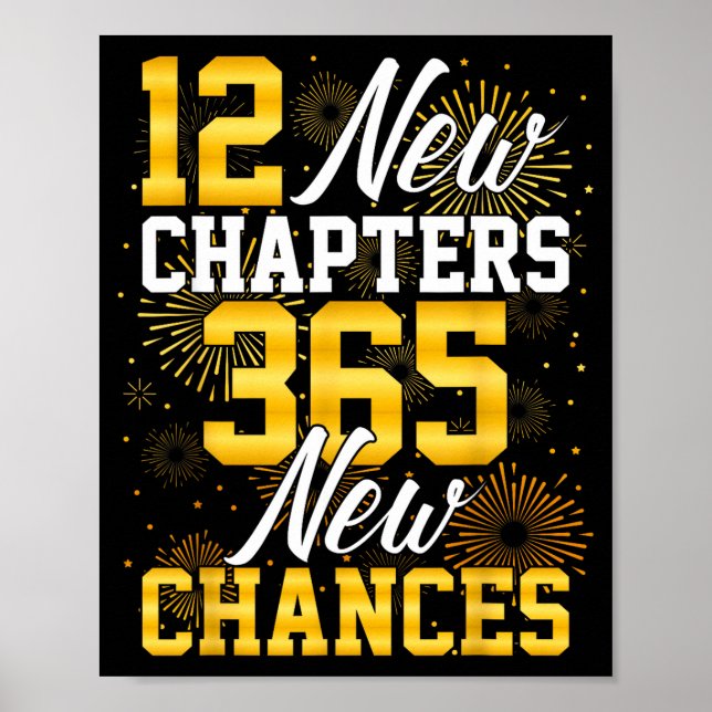 Retro 12 New Chapters 365 New Chances Happy New Ye Poster (Front)