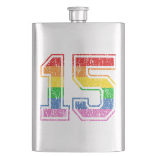 Retro 15 Rainbow Hip Flask