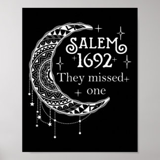 Retro 1692 They Missed One Witch Salem 1692 Hallow Poster