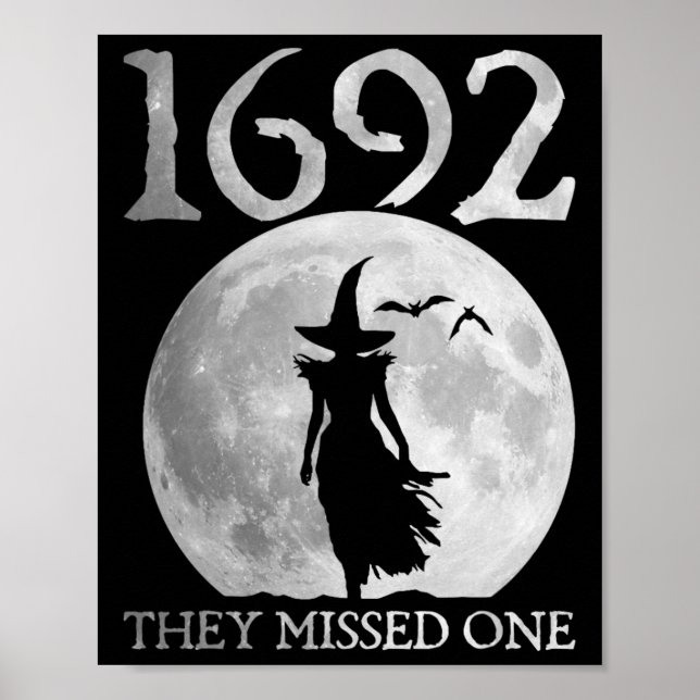 Retro 1692 They Missed One Witch Salem 1692 Hallow Poster (Front)
