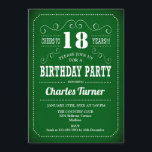 Retro 18th Birthday Party - Green White Invitation<br><div class="desc">18th Birthday Party Invitation.
Elegant retro design in green and white. Can be customised into any age!</div>