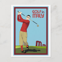 Retro 1920s style Golf in Italy travel ad