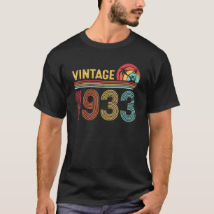Retro 1933 90th Birthday Vintage Men Women 90 Yea T-Shirt