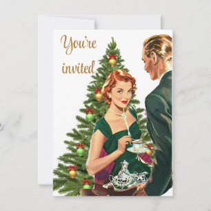 Retro 1940's Christmas Party Invitation
