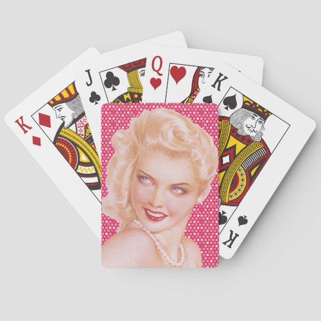 Retro 1940s Love Playing Cards (Back)