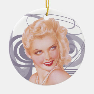 Retro 1940s Pinup Ceramic Tree Decoration