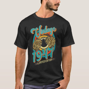 Retro 1947 75th   Leopard 75 Year Old Birthday T-Shirt