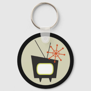 Retro 1950 TV Set Keychain
