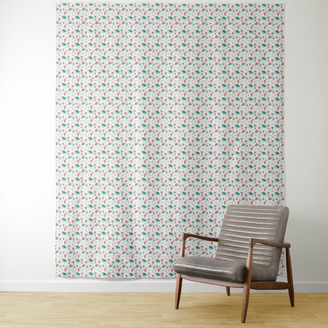 Retro 1950s Atomic Starburst & Orbiting Atoms Tapestry (In Situ)