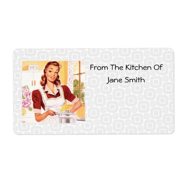 Retro 1950s Cook Kitchen Labels (Front)