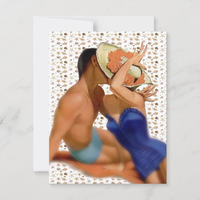 Retro 1950s Couple Beach Party Invitation (Front)