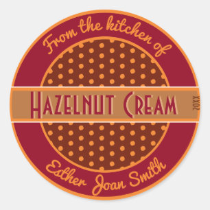 Retro 1950s Custom Homemade Food Label Polka Dots