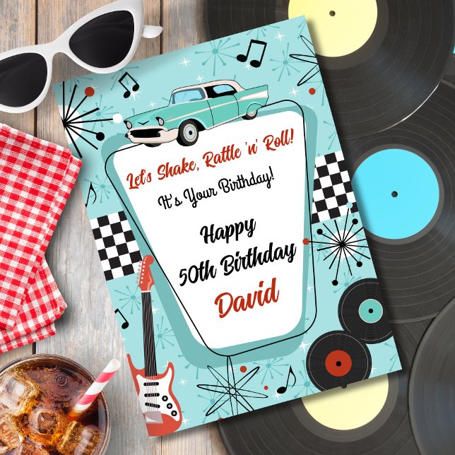Retro 1950's Diner Birthday Card (1950s retro birthday card
)