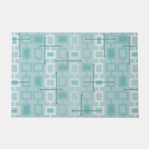 Retro 1950s Geometric Pattern Mint Doormat