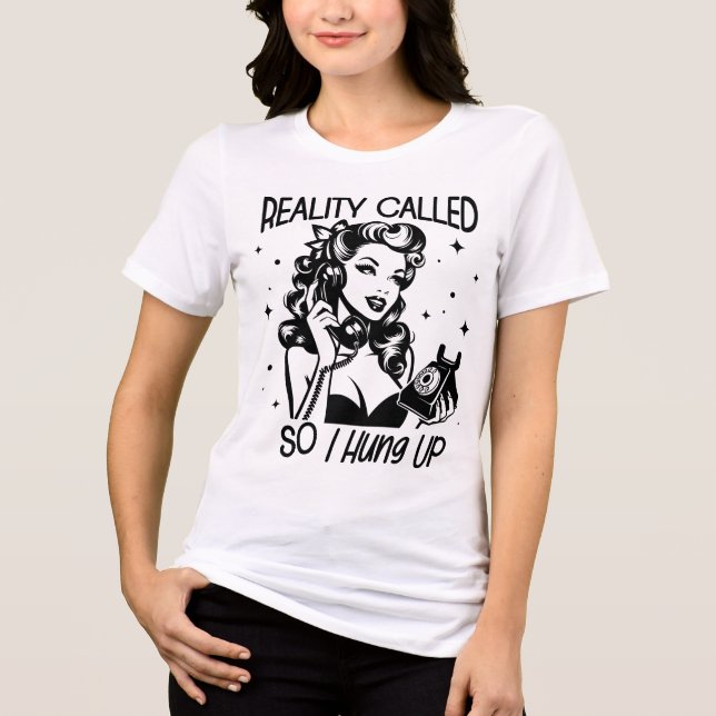 Retro 1950s Glam Girl Funny Sarcastic Quote Tri-Blend Shirt (Front)