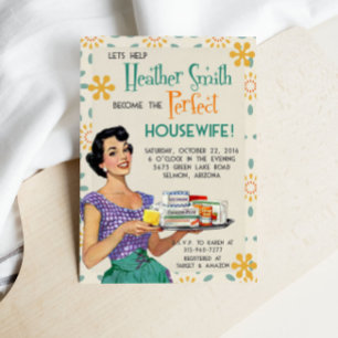 Retro 1950's Housewife Bridal Shower Invitation