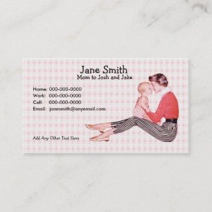 Retro 1950s Mum and Baby Contact Card