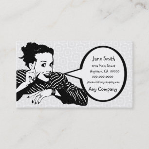Retro 1950s Pointing Woman Business Card