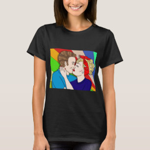 Retro 1950's Pop Art Style Couple Kissing T-Shirt