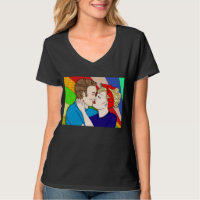 Retro 1950's Pop Art Style Couple Kissing T-Shirt