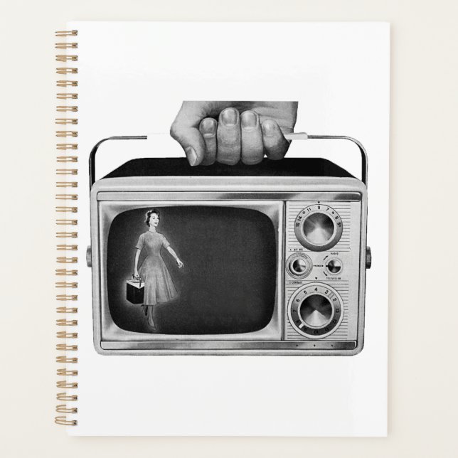 Retro 1950s Portable TV Mid-Century Planner (Front)