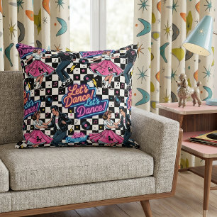 Retro 1950s Sock Hop "Let's Dance!" Cushion