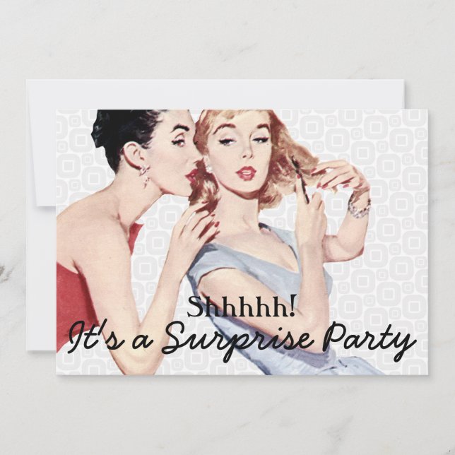 Retro 1950s Surprise Birthday Party Invitation (Front)