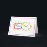 Retro 1950's Themed Thank You Card<br><div class="desc">Fun and colourful retro fifties Thank You Cards in hot pink, tangerine, green, gold and blue. Features a retro 1950s t.v. with stars. Easily customisable for you to add your own text. Customise the text inside the card, or delete it if you prefer to handwrite your cards. Matching products available...</div>