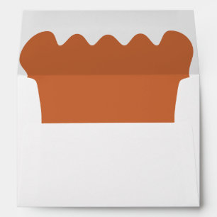 Retro 1950s Wavy Edge Terracotta Wedding Envelope