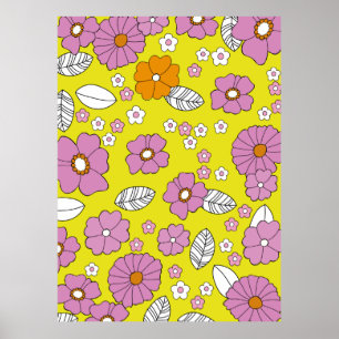 Retro 1960 Flowers Poster