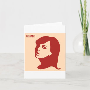 Retro 1960s Minimalist Woman Illustration Art Card