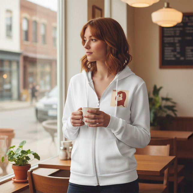 Retro 1960s Minimalist Woman Illustration Art Hoodie (Creator Uploaded)